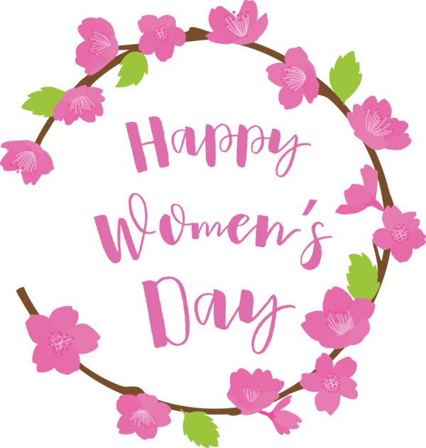 Transparent International Women's Day Design Logo Floral design for Women's Day for International Womens Day