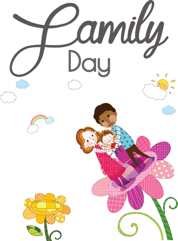 Transparent Family Day Cartoon Design Drawing for Happy Family Day for Family Day