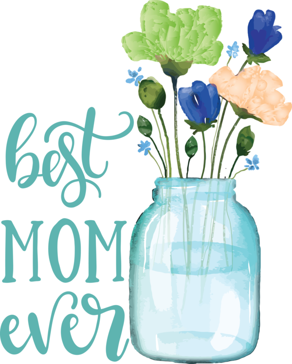 Transparent Mother's Day Floral design Vase Cut flowers for Happy Mother's Day for Mothers Day
