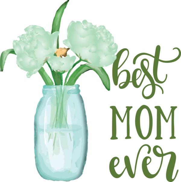 Transparent Mother's Day Sticker Floral design Design for Happy Mother's Day for Mothers Day