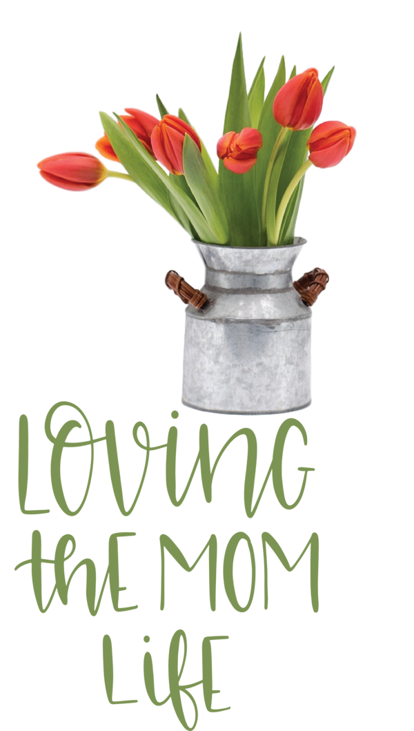Transparent Mother's Day Flower Tulip Cut flowers for Love You Mom for Mothers Day