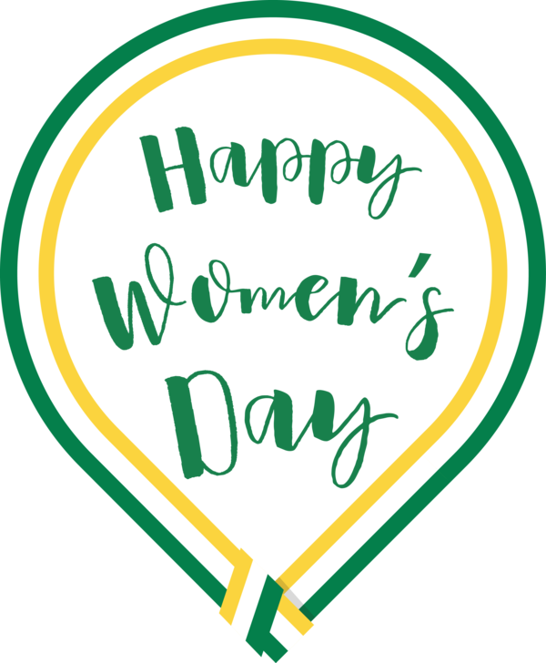 Transparent International Women's Day Logo Green Line for Women's Day for International Womens Day