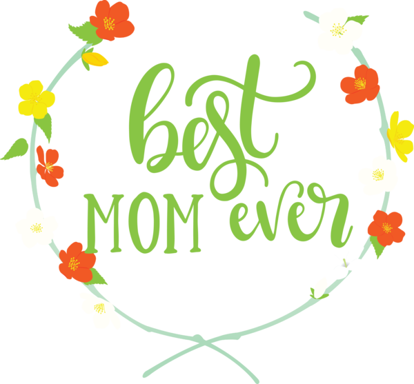 Transparent Mother's Day Floral design Leaf Plant stem for Happy Mother's Day for Mothers Day