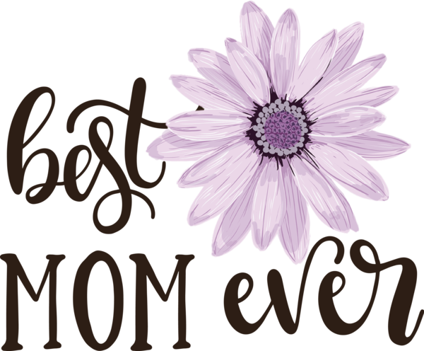 Transparent Mother's Day Sticker Daisy Sticker Design for Happy Mother's Day for Mothers Day