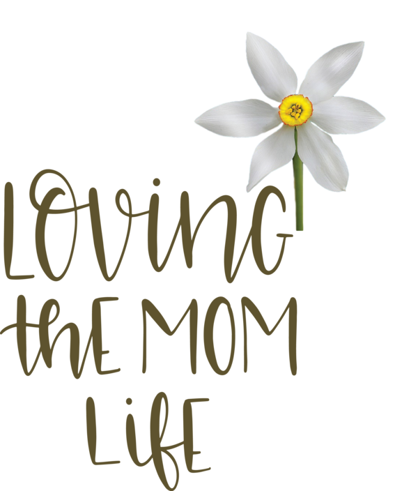 Transparent Mother's Day Cut flowers Floral design Logo for Love You Mom for Mothers Day