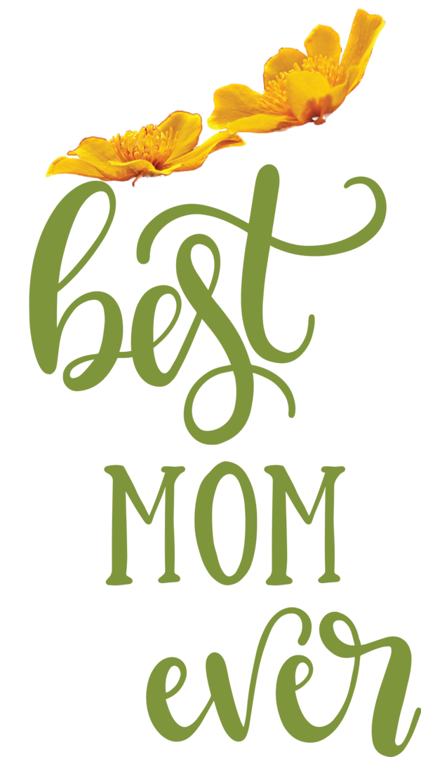 Transparent Mother's Day Logo Floral design Yellow for Happy Mother's Day for Mothers Day