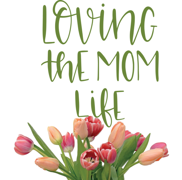 Transparent Mother's Day Mother's Day Greeting card Floral design for Love You Mom for Mothers Day