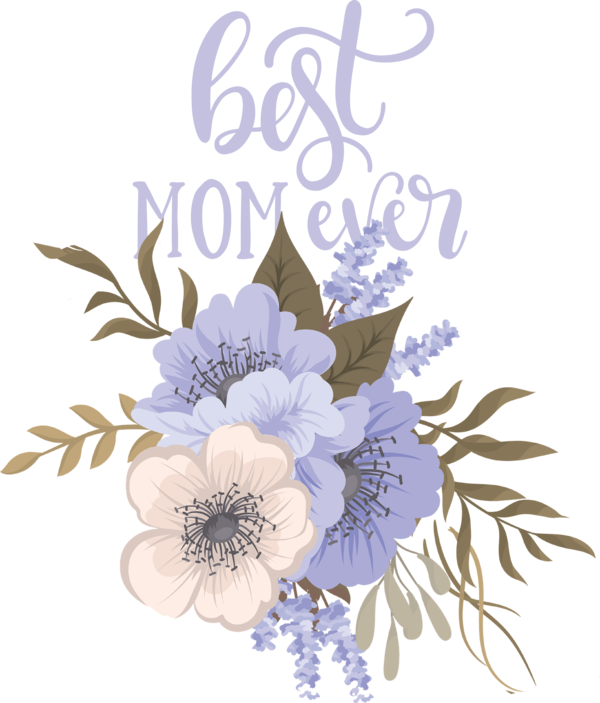 Transparent Mother's Day Design Drawing Flower for Happy Mother's Day for Mothers Day