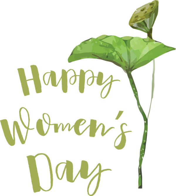 Transparent International Women's Day Plant stem Leaf Flower for Women's Day for International Womens Day