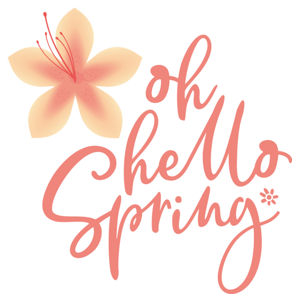 Transparent Easter Flower Petal Logo for Hello Spring for Easter