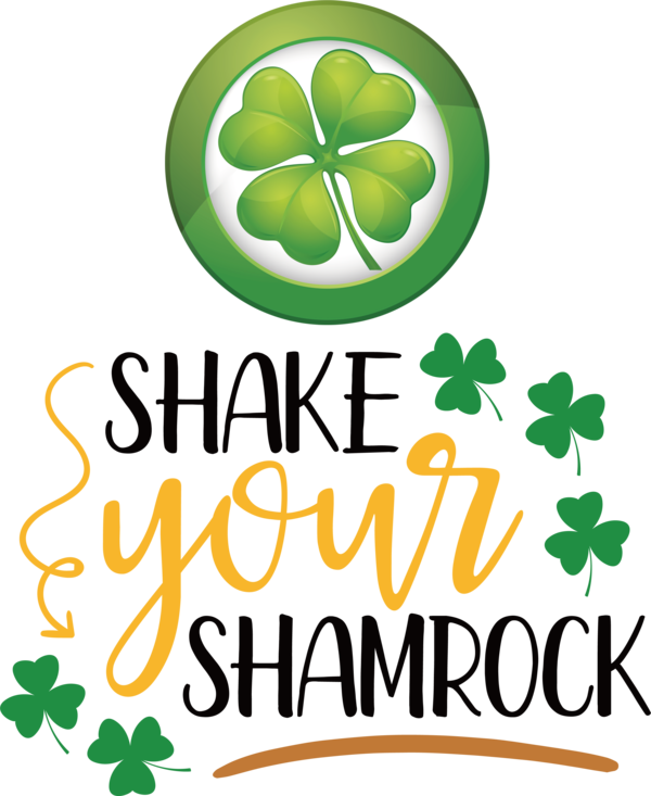 Transparent St. Patrick's Day Logo Flower Leaf for Shamrock for St Patricks Day