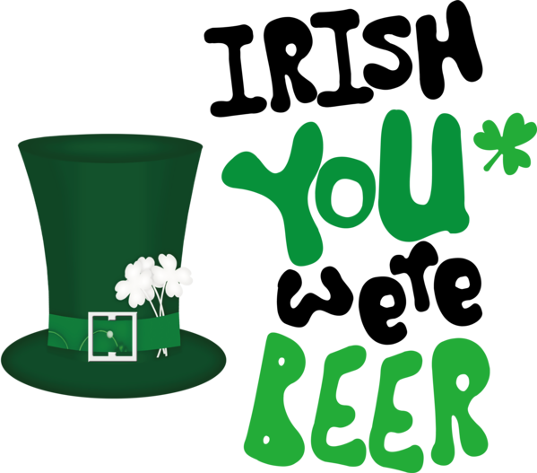 Transparent St. Patrick's Day Logo Cartoon Green for Green Beer for St Patricks Day