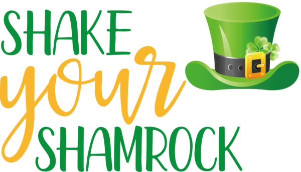 Transparent St. Patrick's Day Logo Green Text for Shamrock for St Patricks Day