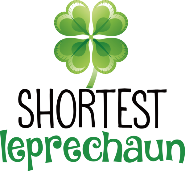 Transparent St. Patrick's Day Shamrock Logo Clover for Leprechaun for St Patricks Day