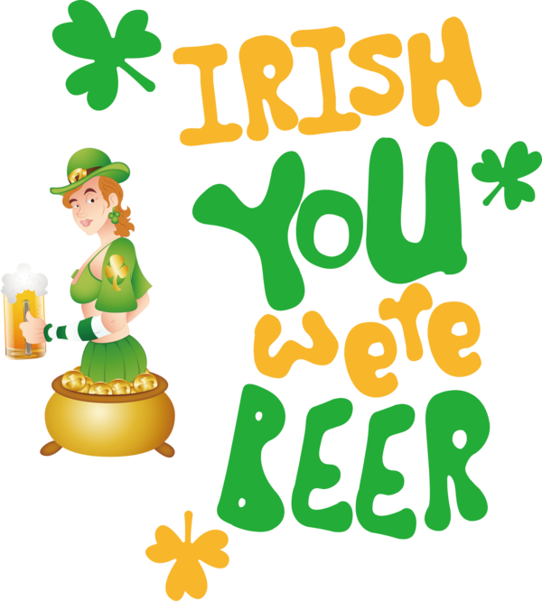 Transparent St. Patrick's Day Cartoon Leaf Meter for Green Beer for St Patricks Day
