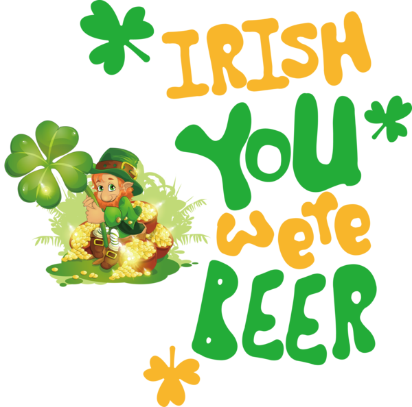 Transparent St. Patrick's Day Cartoon Leaf Meter for Green Beer for St Patricks Day