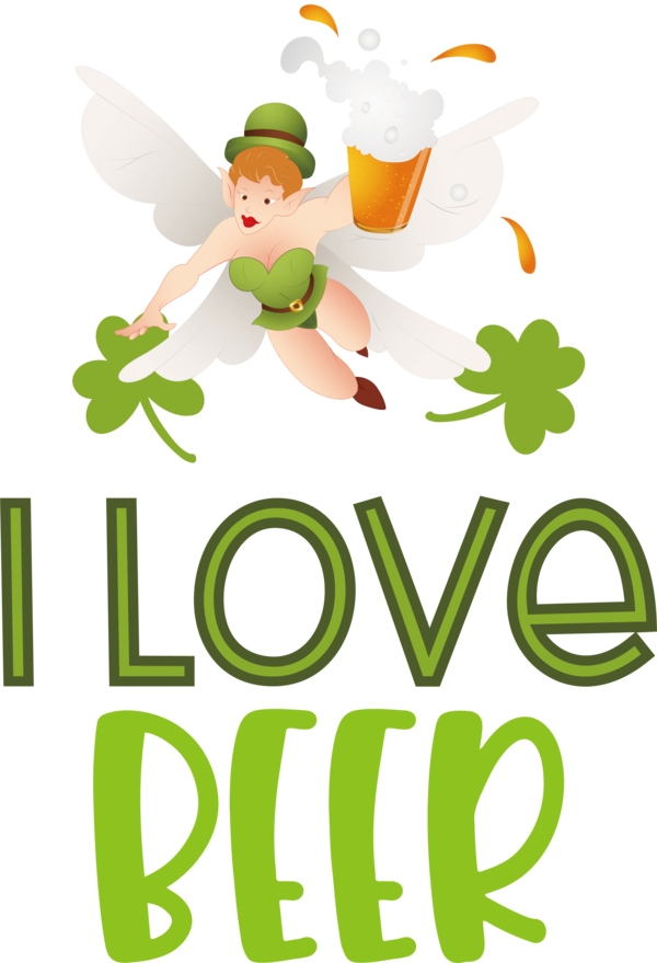 Transparent St. Patrick's Day Logo Leaf Flower for Green Beer for St Patricks Day