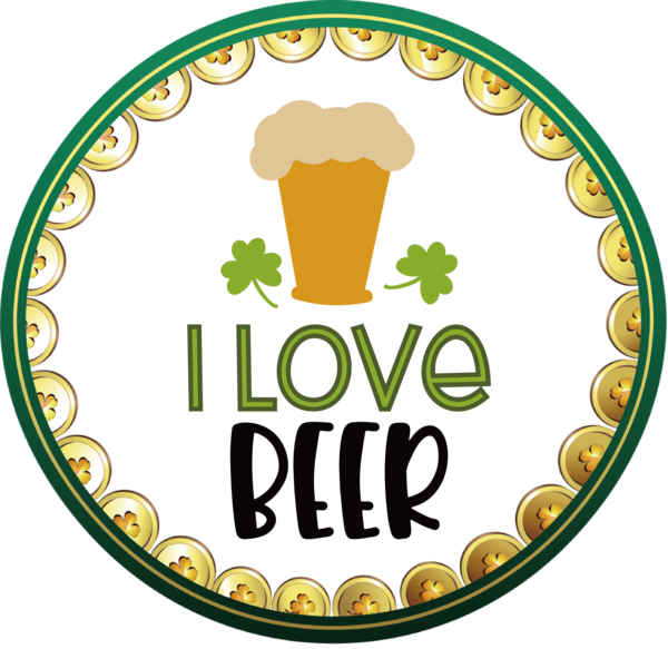 Transparent St. Patrick's Day Design Silhouette Logo for Green Beer for St Patricks Day