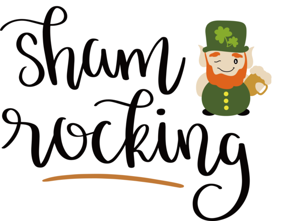 Transparent St. Patrick's Day Human Logo Cartoon for Shamrock for St Patricks Day