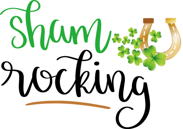 Transparent St. Patrick's Day Logo Human Calligraphy for Shamrock for St Patricks Day