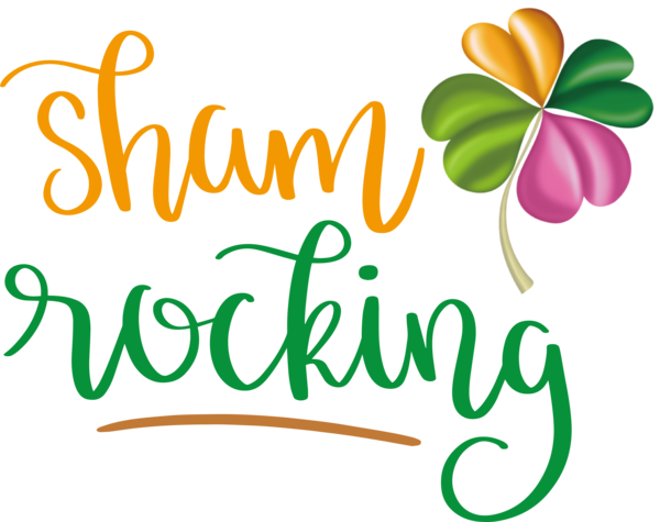 Transparent St. Patrick's Day Logo Flower Petal for Shamrock for St Patricks Day