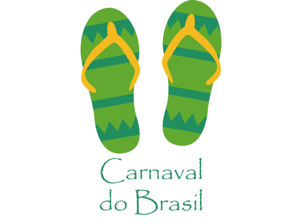 Transparent Brazilian Carnival Logo Shoe Green for Carnaval for Brazilian Carnival