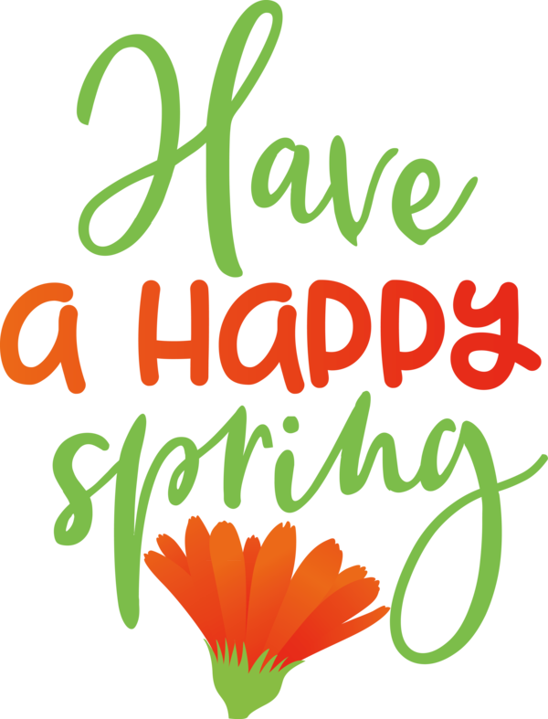 Transparent Easter Cut flowers Leaf Logo for Hello Spring for Easter