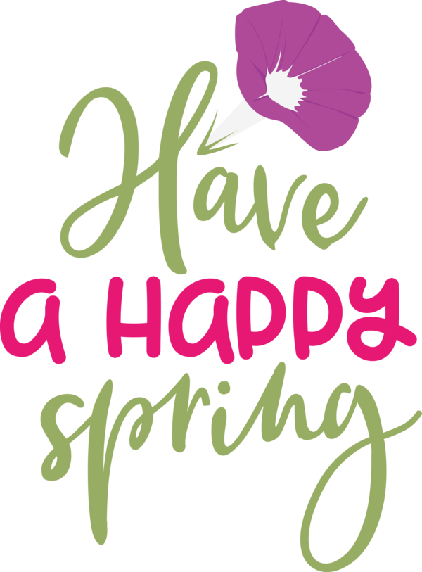 Transparent Easter Cut flowers Leaf Logo for Hello Spring for Easter