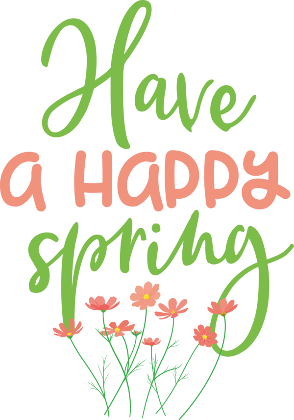 Transparent Easter Design Sticker Logo for Hello Spring for Easter