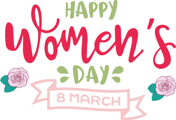 Transparent International Women's Day Logo Design Floral design for Women's Day for International Womens Day