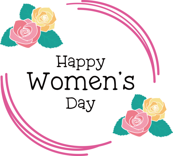 Transparent International Women's Day Cut flowers Logo Design for Women's Day for International Womens Day