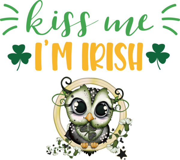 Transparent St. Patrick's Day Owls Birds Painting for St Patricks Day Quotes for St Patricks Day