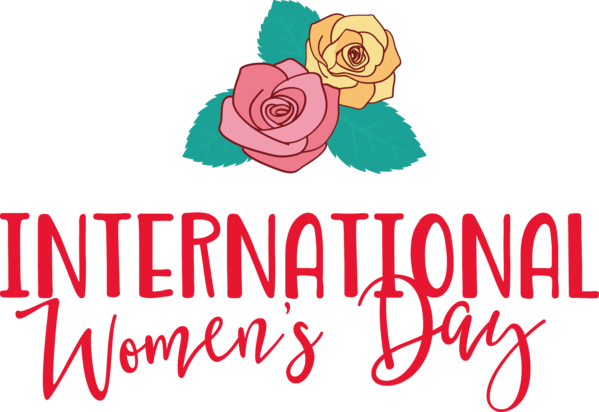 Transparent International Women's Day Cut flowers Logo Floral design for Women's Day for International Womens Day
