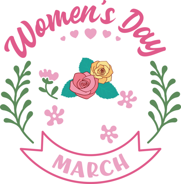 Transparent International Women's Day Floral design Garden roses Design for Women's Day for International Womens Day