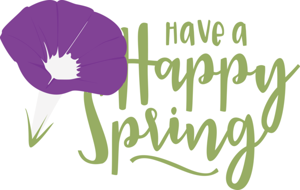 Transparent Easter Flower Logo Petal for Hello Spring for Easter