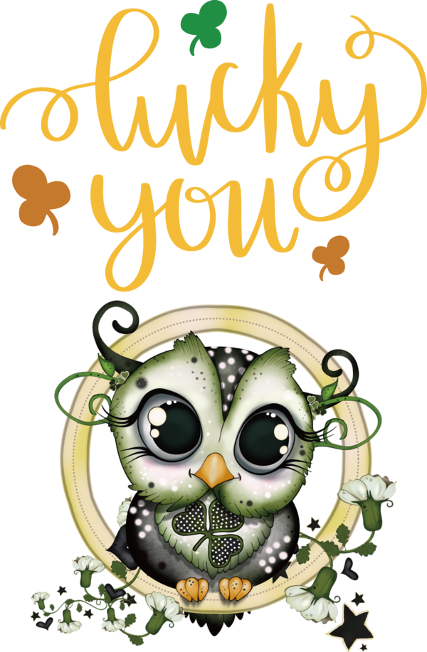Transparent St. Patrick's Day Cross-stitch Painting Owls for St Patricks Day Quotes for St Patricks Day