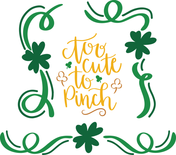 Transparent St. Patrick's Day Leaf Plant stem Floral design for St Patricks Day Quotes for St Patricks Day