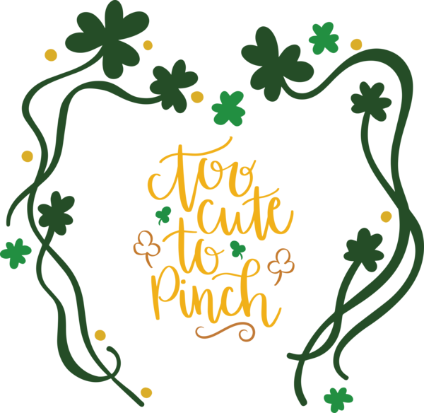 Transparent St. Patrick's Day Leaf Floral design Plant stem for St Patricks Day Quotes for St Patricks Day