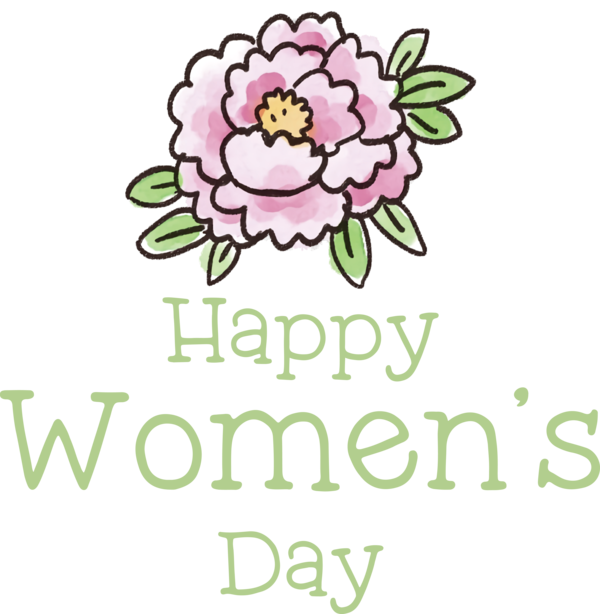 Transparent International Women's Day Floral design Cut flowers Logo for Women's Day for International Womens Day