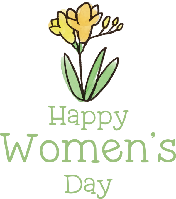 Transparent International Women's Day Plant stem Leaf Cut flowers for Women's Day for International Womens Day