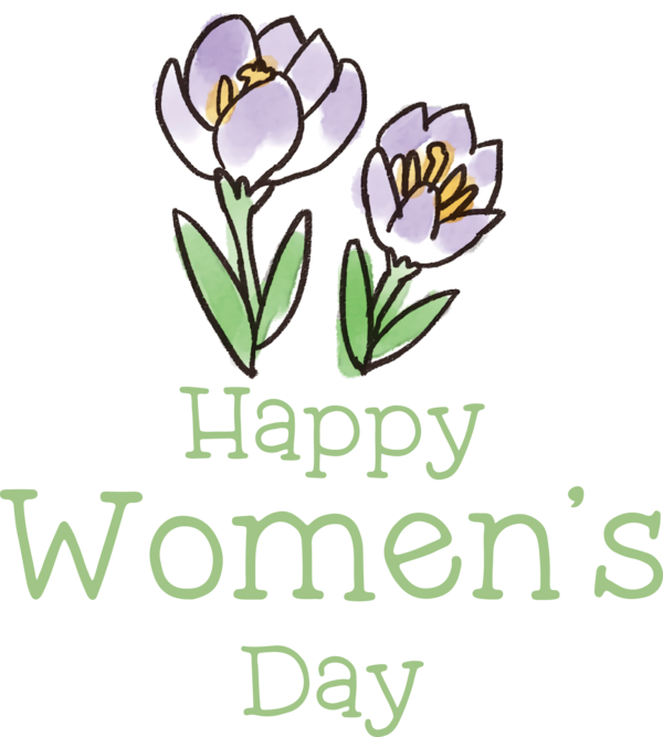 Transparent International Women's Day Plant stem Cut flowers Logo for Women's Day for International Womens Day