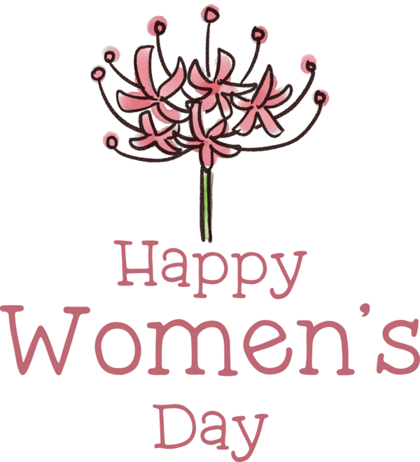 Transparent International Women's Day Floral design Cut flowers Logo for Women's Day for International Womens Day