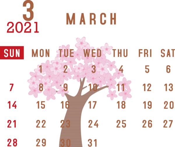 Transparent New Year Floral design Hindu Calendar Font for Printable 2021 Calendar for New Year