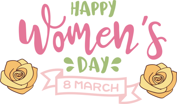 Transparent International Women's Day Floral design Logo Yellow for Women's Day for International Womens Day