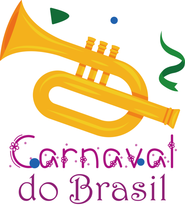 Transparent Brazilian Carnival Logo Mellophone Yellow for Carnaval for Brazilian Carnival