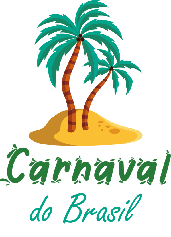 Transparent Brazilian Carnival Palm trees Leaf Plant stem for Carnaval for Brazilian Carnival