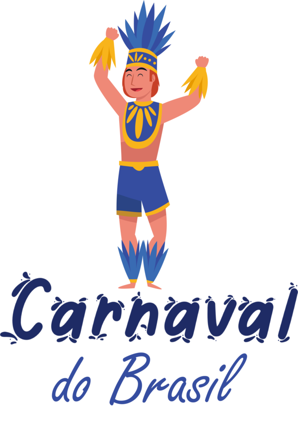 Transparent Brazilian Carnival Cartoon Logo Yellow for Carnaval for Brazilian Carnival