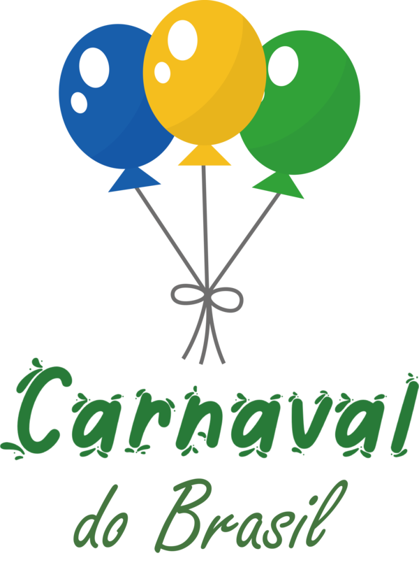 Transparent Brazilian Carnival Logo Balloon Green for Carnaval for Brazilian Carnival