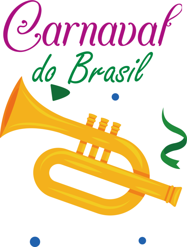 Transparent Brazilian Carnival Logo Mellophone Yellow for Carnaval for Brazilian Carnival