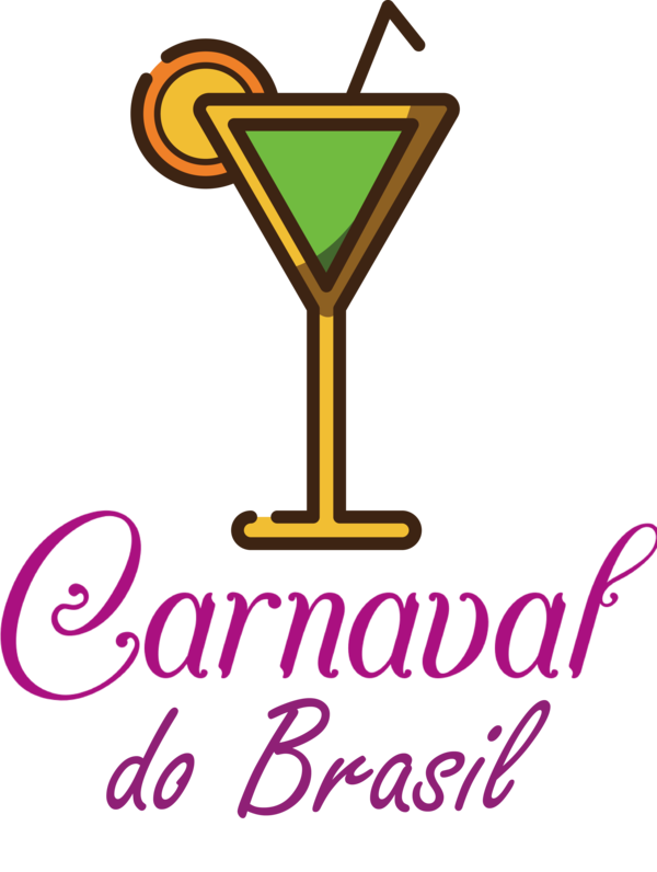 Transparent Brazilian Carnival Logo Cocktail glass Martini for Carnaval for Brazilian Carnival